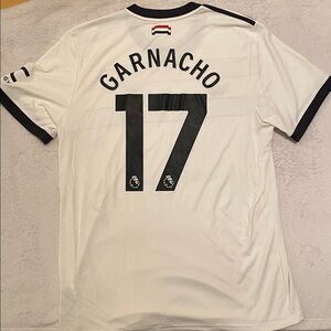 Garnacho Man United Adidas 2024/2025 Third Jersey in off white Sz XL slim fit
